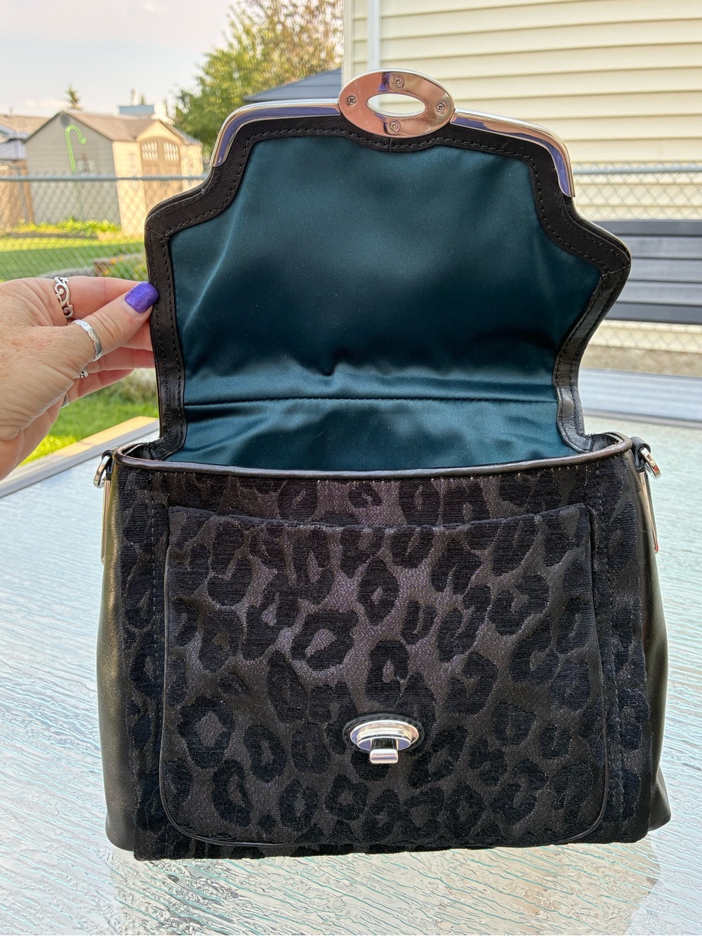 Coach Madison Chenille Ocelot Sadie Flap Satchel - Picture 3 of 16